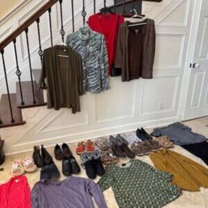 Large Lot Women's Clothes Sizes XL - 1X  and shoes Sizes 7.5 - 8